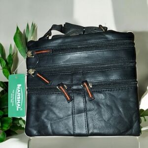 Marshal soft leather cross-body bag!